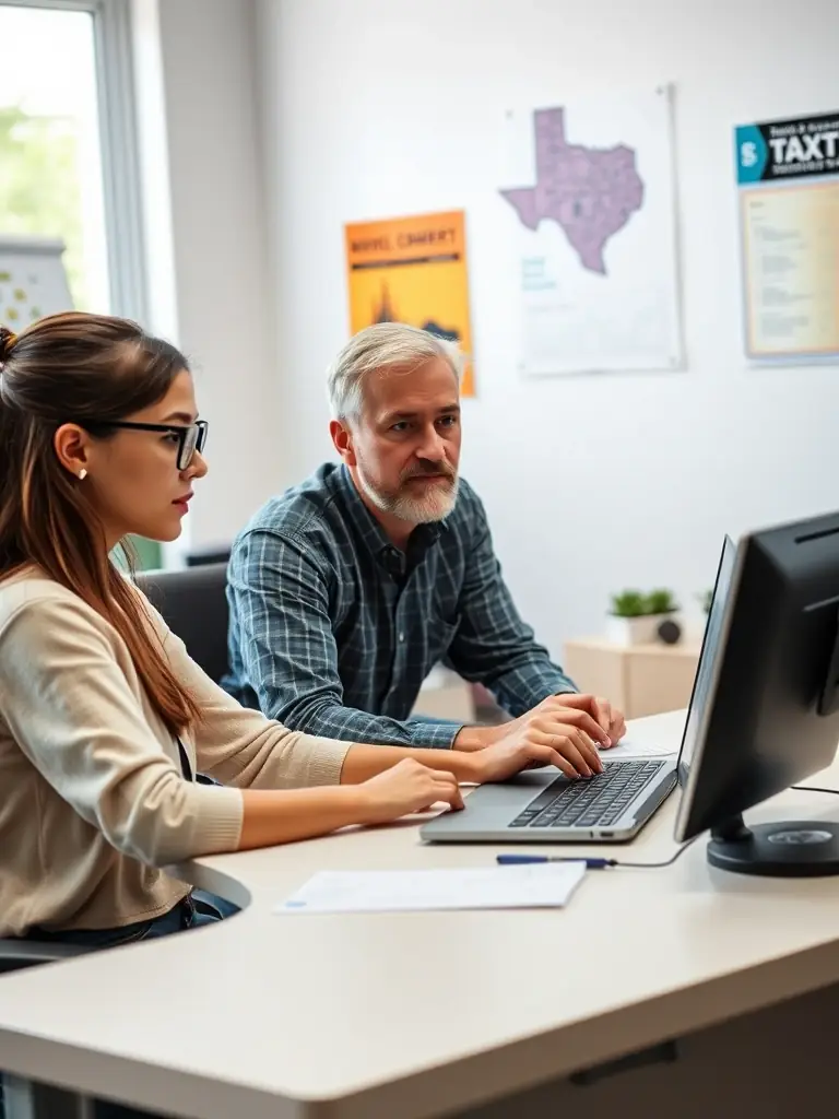 A PhD student and a Professonaltutors tutor analyzing statistical data together during a tutoring session, using software tools.