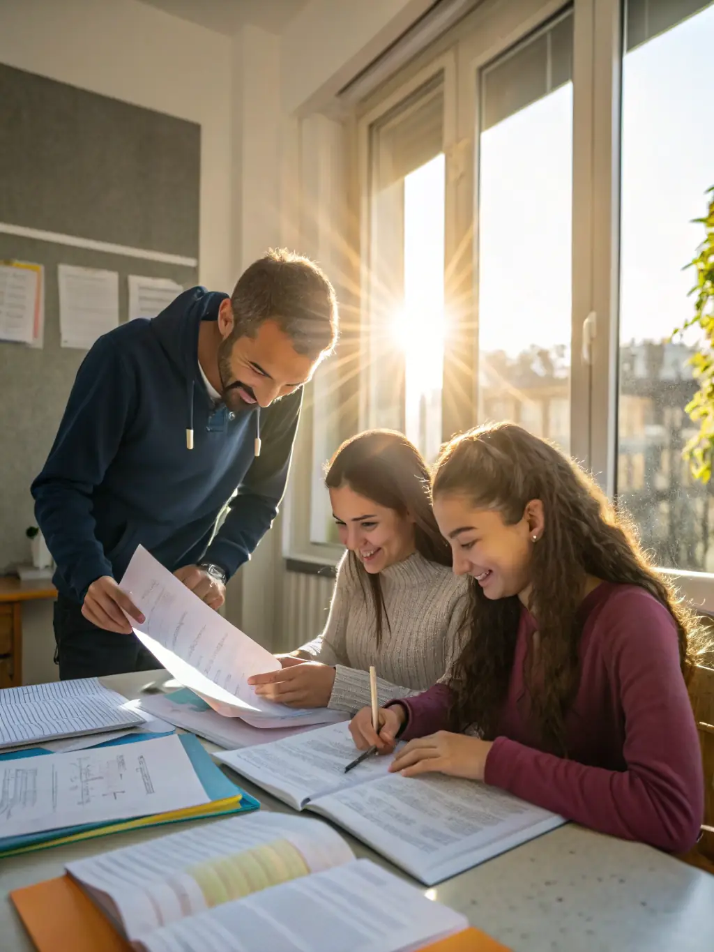A Professonaltutors tutor reviewing a research paper with a PhD student, providing constructive feedback and guidance on academic writing.