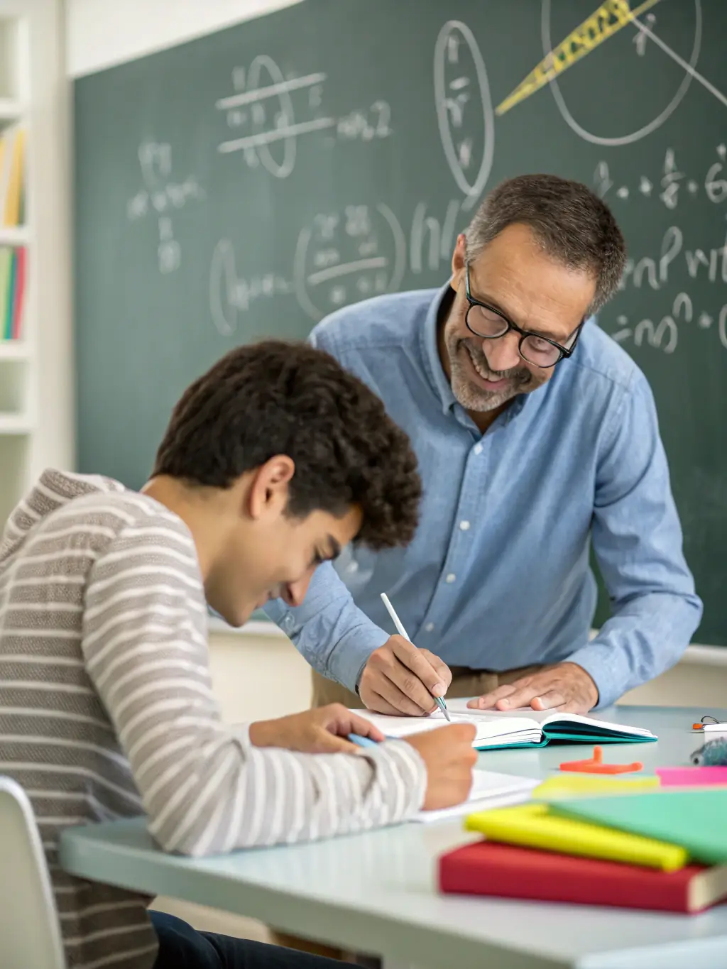 A Professonaltutors tutor explaining complex concepts of thesis writing to a PhD student during a face-to-face session.